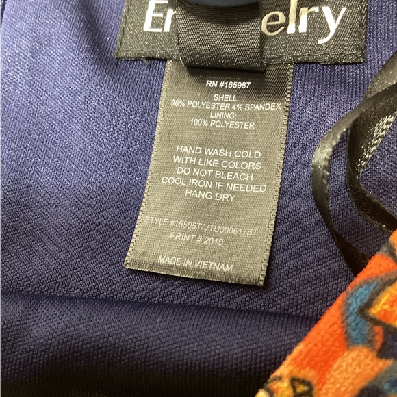 NWT EnRevelry Blue and Brown Floral Midi Dress. - Picture 5 of 9